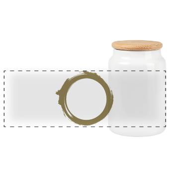 Black Hole Universe Silhouette Minimal Physics - Panoramic Cookie Jar with Wooden Lid - white - Front