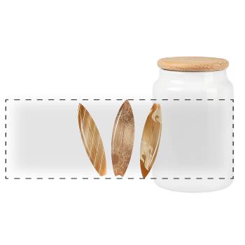 Surfboards in wood look in retro style - Panoramic Cookie Jar with Wooden Lid - white - Front