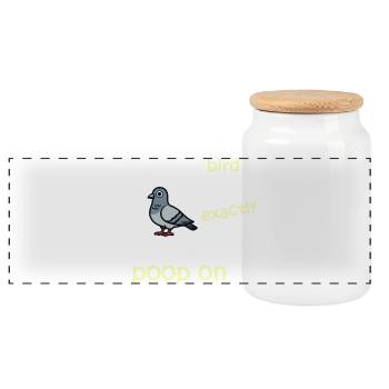 Bird mode - Activated - Panoramic Cookie Jar with Wooden Lid - white - Front