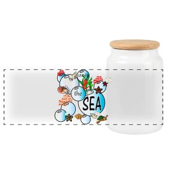 Under the sea - Panorama Keksdose mit Holzdeckel - Weiß - Vorne