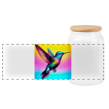Kolibri - Panorama Keksdose mit Holzdeckel - Weiß - Vorne