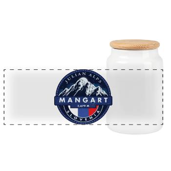 Mangart , Julische Alpen, Slowenien - Panorama Keksdose mit Holzdeckel - Weiß - Vorne