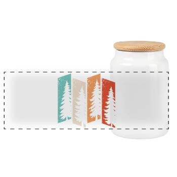 forest nature trees wilderness outdoor hiking - Panoramic Cookie Jar with Wooden Lid - white - Front