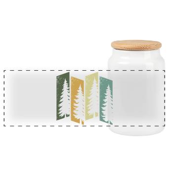 forest nature trees wilderness outdoor hiking - Panoramic Cookie Jar with Wooden Lid - white - Front