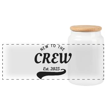 New to the crew 2025 - Panoramic Cookie Jar with Wooden Lid - white - Front
