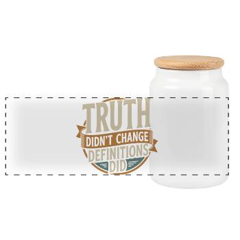  Truth Didn't Change Definitions Did | Bold - Panorama Keksdose mit Holzdeckel - Weiß - Vorne