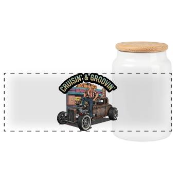 Moment de croisière nostalgique Design vintage - Boîte à biscuits avec couvercle en bois - blanc - Devant