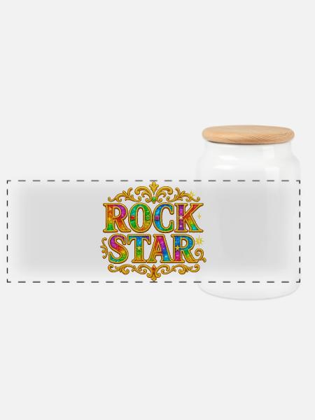 Vibrant Glitter Rock Star Embellishment - Panorama Keksdose mit Holzdeckel - Weiß