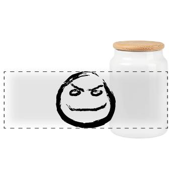 Abstract play of colors for creative clothing - Panoramic Cookie Jar with Wooden Lid - white - Front