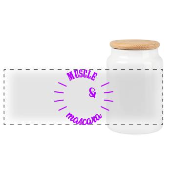Puissance Féminine Muscle et Mascara Cadeau Femme - Boîte à biscuits avec couvercle en bois - blanc - Devant