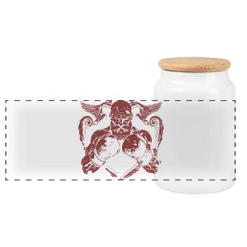 wikinger-viking-boxing - Panorama Keksdose mit Holzdeckel - Weiß - Vorne