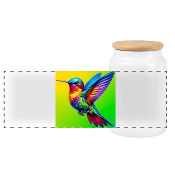 Kolibri - Panorama Keksdose mit Holzdeckel - Weiß - Vorne