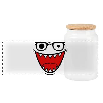 Retro Y2K Monster Emo Halloween - Panorama Keksdose mit Holzdeckel - Weiß - Vorne