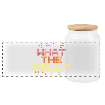 Professeur de braille Braille What The Cell - Boîte à biscuits avec couvercle en bois - blanc - Devant