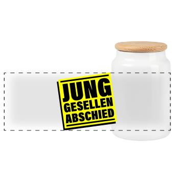 Bachelor party Jga bachelor - Panoramic Cookie Jar with Wooden Lid - white - Front