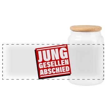 Bachelor party Jga bachelor - Panoramic Cookie Jar with Wooden Lid - white - Front