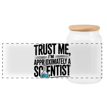 Croyez-moi, je suis à peu près un scientifique - Boîte à biscuits avec couvercle en bois - blanc - Devant