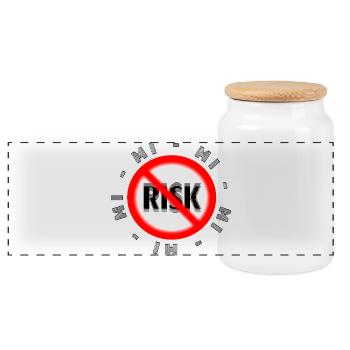 Risk-free lifestyle Motif MI MI MI NO Risk - Panoramic Cookie Jar with Wooden Lid - white - Front
