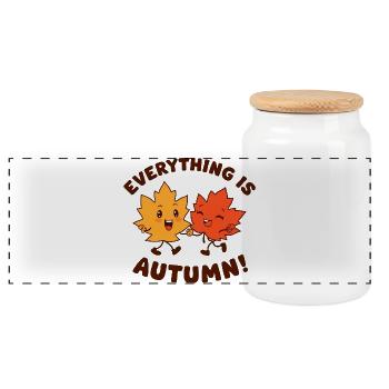 Tout est l’automne. Bonne récolte d’automne, les enfants - Boîte à biscuits avec couvercle en bois - blanc - Devant