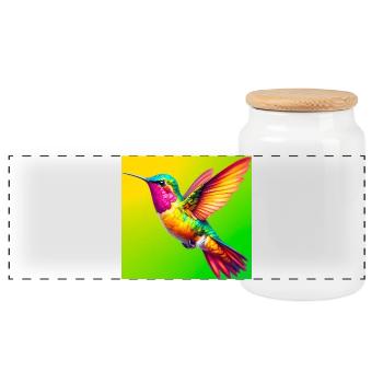 colibri - Boîte à biscuits avec couvercle en bois - blanc - Devant