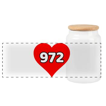 Love 972 I Love Martinique - Stickers - Panoramic Cookie Jar with Wooden Lid - white - Front