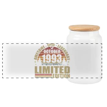 32nd Retro Anniversary October 1993 - October 1993 - Panoramic Cookie Jar with Wooden Lid - white - Front