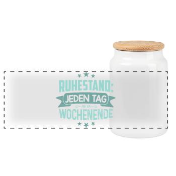 Cadeau de retraite Pension d’adieu à la retraite - Boîte à biscuits avec couvercle en bois - blanc - Devant