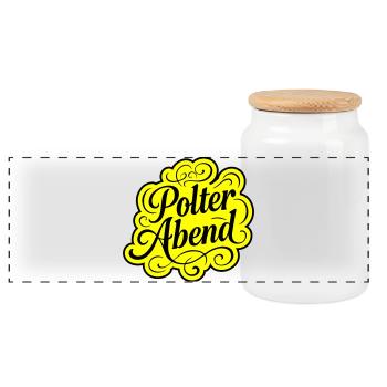Bachelor party bachelor wedding - Panoramic Cookie Jar with Wooden Lid - white - Front