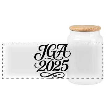 Jga 2025 Bachelor Party - Panoramic Cookie Jar with Wooden Lid - white - Front
