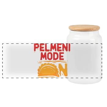 Pelmeni Mode On Pelmenis - Panorama Keksdose mit Holzdeckel - Weiß - Vorne