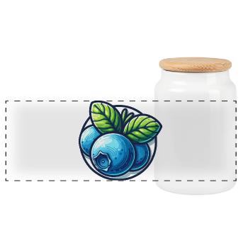 Myrtilles éclatants et feuilles - Boîte à biscuits avec couvercle en bois - blanc - Devant