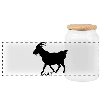 G.O.A.T. noir - Boîte à biscuits avec couvercle en bois - blanc - Devant