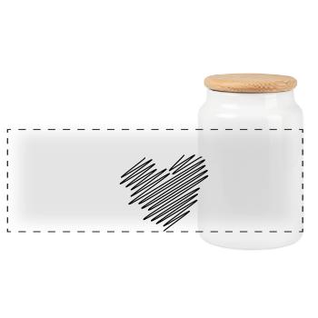 Deux coeurs gribouiller - Boîte à biscuits avec couvercle en bois - blanc - Devant