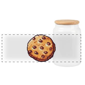 Pixelkeks Pixelcookie Retrokunst - Panorama Keksdose mit Holzdeckel - Weiß - Vorne