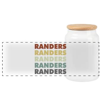 Randers - Denmark - Denmark - Scandinavia - Panoramic Cookie Jar with Wooden Lid - white - Front