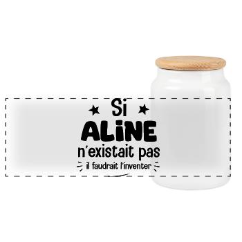 If Aline didn't exist, we'd have to invent it - Panoramic Cookie Jar with Wooden Lid - white - Front