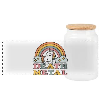 Licorne Death Metal - Boîte à biscuits avec couvercle en bois - blanc - Devant