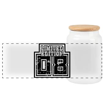 Lettrage en édition limitée 2008 back 18. - Boîte à biscuits avec couvercle en bois - blanc - Devant