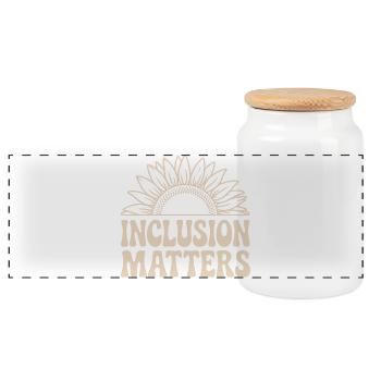 L’inclusion est importante : Sunflower Design pour la diversité - Boîte à biscuits avec couvercle en bois - blanc - Devant