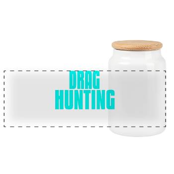 Drag Hunting Makes Me Happy Funny Horse Humor - Panorama Keksdose mit Holzdeckel - Weiß - Vorne