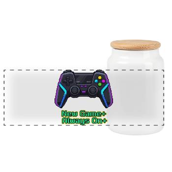 Neon Pixel Controller Neues Spiel Plus - Panorama Keksdose mit Holzdeckel - Weiß - Vorne