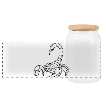 Scorpio Zodiac T-shirt Gift - Panoramic Cookie Jar with Wooden Lid - white - Front