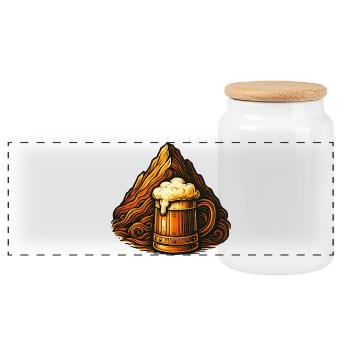 Paysage de la bière de montagne : Hopfenfeuer - Boîte à biscuits avec couvercle en bois - blanc - Devant