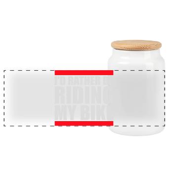 Je préfère faire du vélo cycliste - Boîte à biscuits avec couvercle en bois - blanc - Devant