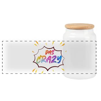 The Crazy Color Bang - Panoramic Cookie Jar with Wooden Lid - white - Front