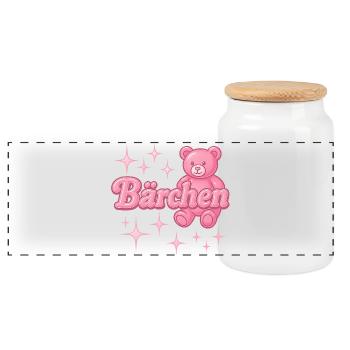 Ours / Y2K Surnom Déclaration Design - Boîte à biscuits avec couvercle en bois - blanc - Devant