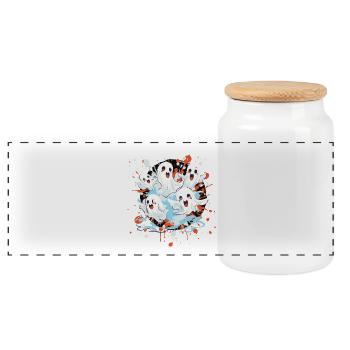 Des amis fantômes dans une touche de peinture - Boîte à biscuits avec couvercle en bois - blanc - Devant