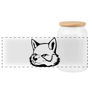 Fuchs T-shirt Geschenk - Panorama Keksdose mit Holzdeckel - Weiß - Vorne