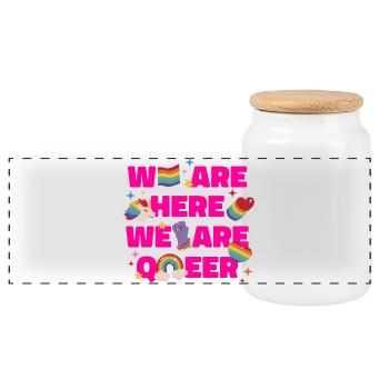 Déclaration rose de la fierté queer - Boîte à biscuits avec couvercle en bois - blanc - Devant