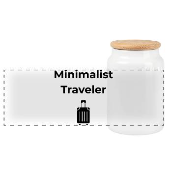 Minimalist Traveler – Abenteuer Shirt - Panorama Keksdose mit Holzdeckel - Weiß - Vorne